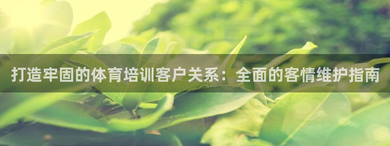 欧陆娱乐官网注册中心：打造牢固的体育培训客户关系：全