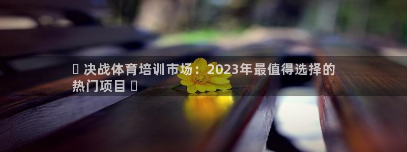 欧陆娱乐平台登录不上：✨ 决战体育培训市场：2023